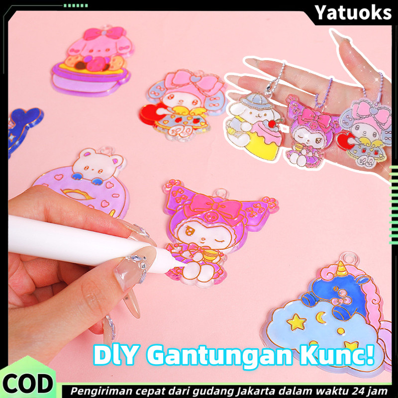 DIY Gantungan Kunci Set Kristal Lem Lukisan Rantai Manik / DIY Crystal Pendant / DIY Gantungan Kunci