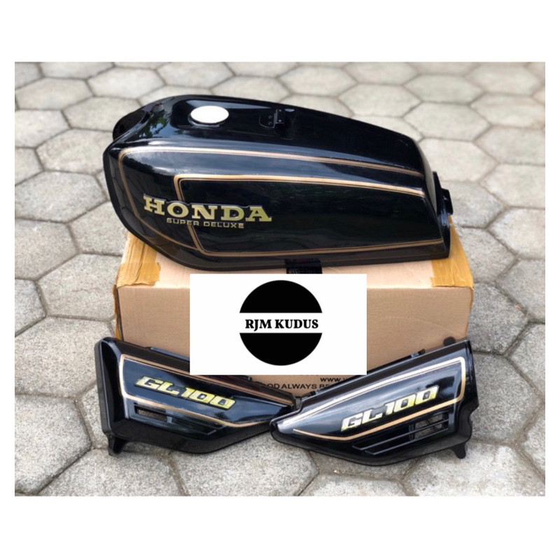 PROMO paket Tangki GL100 GL 100 stiker gl100  Box tepong GL100 Hitam mirip original TERMURAH TANPA E
