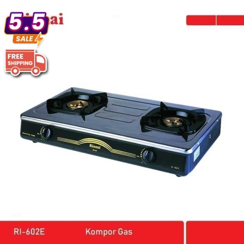 Kompor gas RINNAI 2 tunggu stainless RI 602E BR1 RIKP