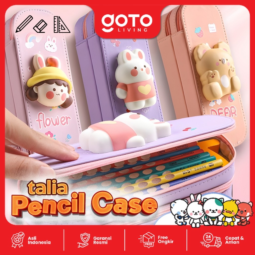 

Talia 3D Squishy Pencil Case Tempat Pensil Anak Perempuan