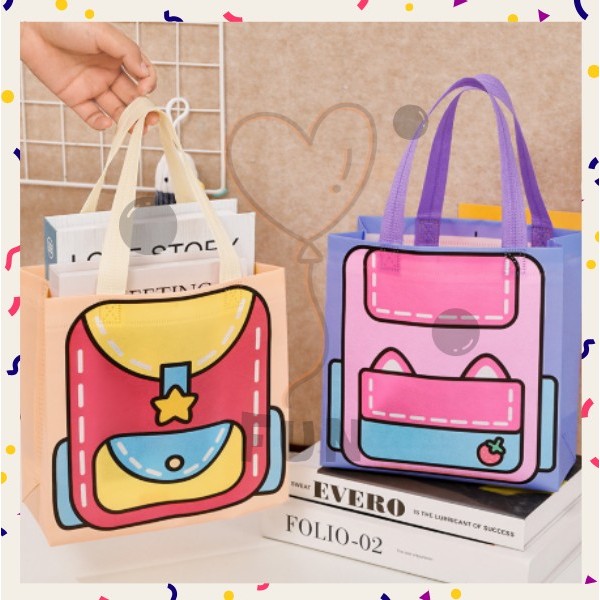 

FF Paper Bag Kain Kado Jumbo 22x9x22 CM, Tas Belanja Packing Baju, Packaging Olshop Murah S-PO024