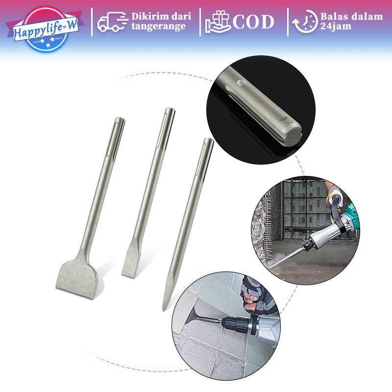 Mata Bor Gepeng Sds Plus Chisel Mata Bor Bobok Pahat Tembok Beton