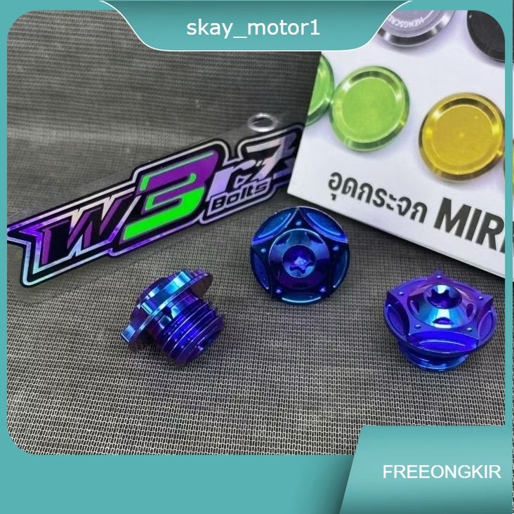 Baut Titanium Oli Mesin CB150R Warna Blue Purple Tipe H2 Star Doted Tutup Oli Probolt Titanium Origi