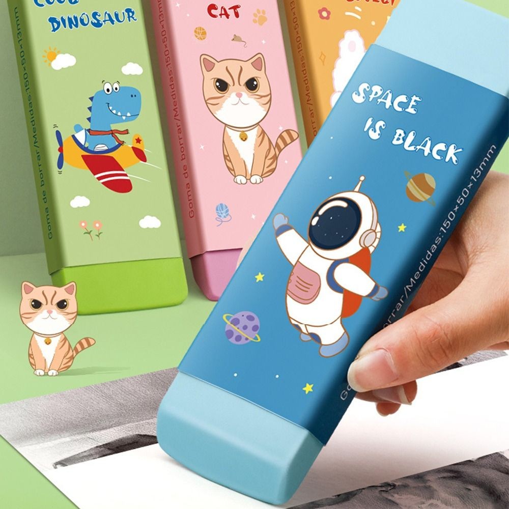 

Cartoon Huge Eraser Super Large Block Pencil Eraser Without Leaving Marks Astronauts/Dinosaur Student Art Painting Rubber Eraser