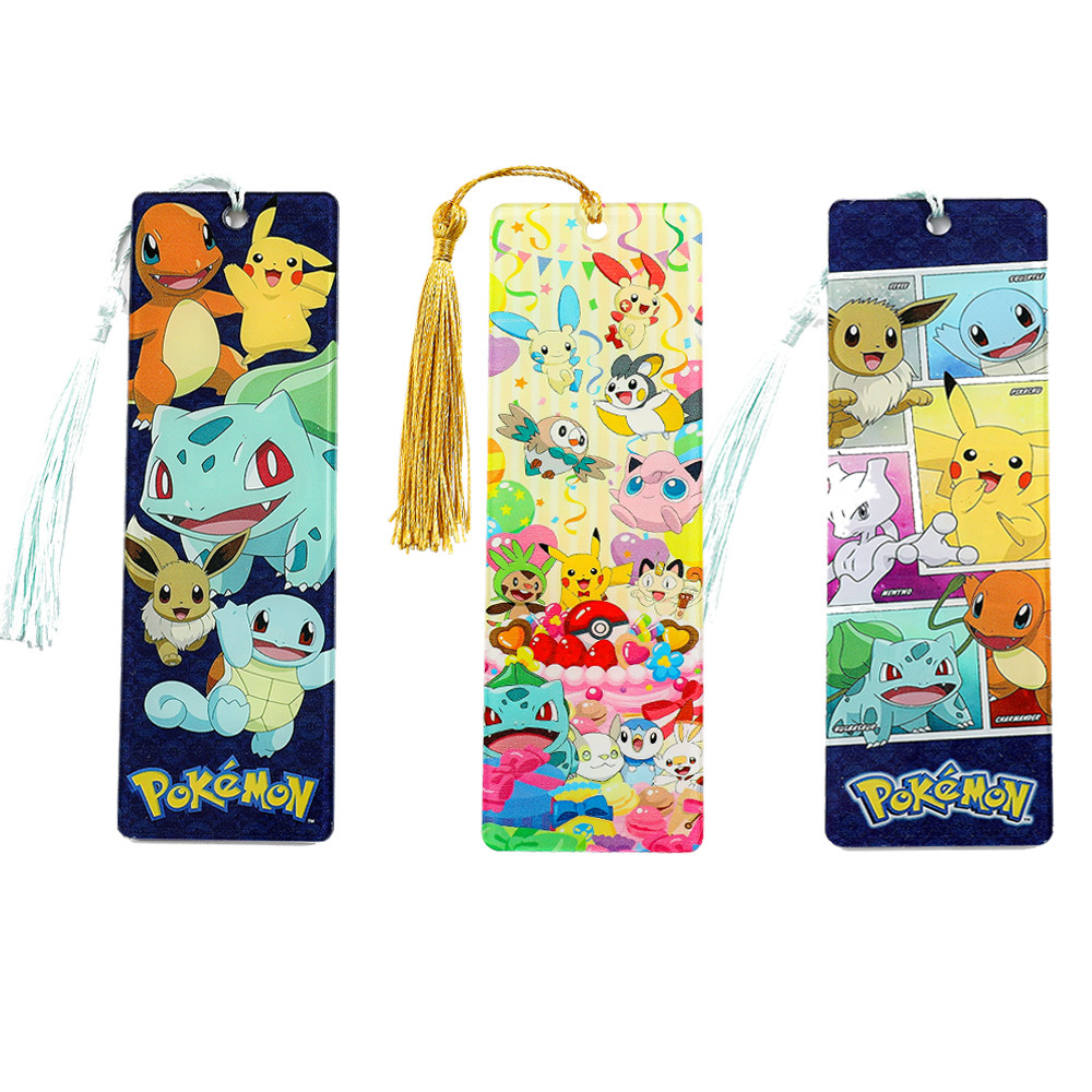 

Cartoon Anime Pok é mon Acrylic Bookmark, Reading Accessories for Anime Fans, School Stationery, Book Fans Reading Tracker