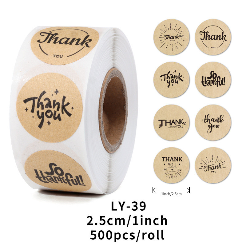 

Thank you Kraft Paper stickers/labels Cake Bakery label commercial purposes Sealing Sticker /gift adhesive label support Custom