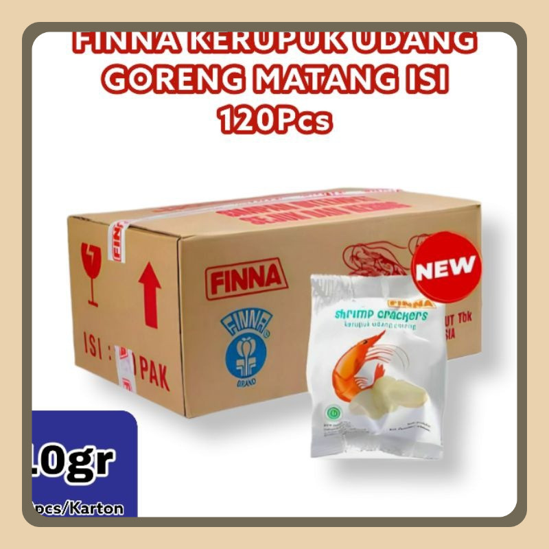 

FINNA KERUPUK UDANG GORENG MATANG 1 KARTON 120pcs
