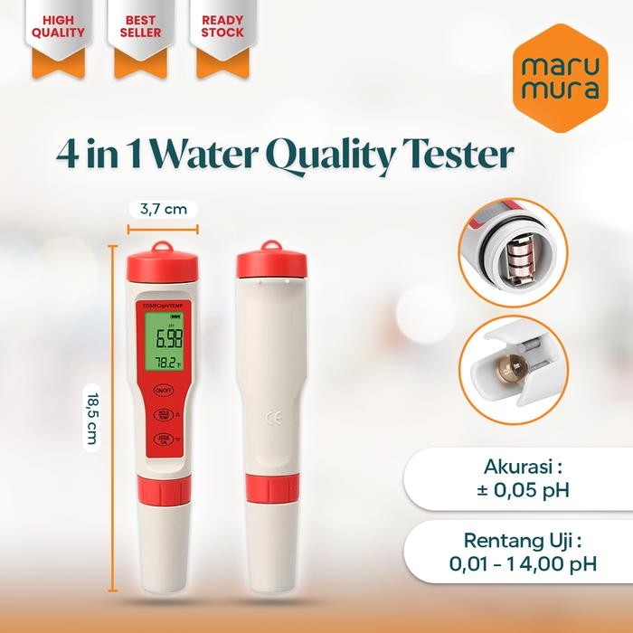Hot Produk Marumura PH Meter Air Digital | Alat Pengukur Kualitas Air | Water Quality Tester PH TDS 