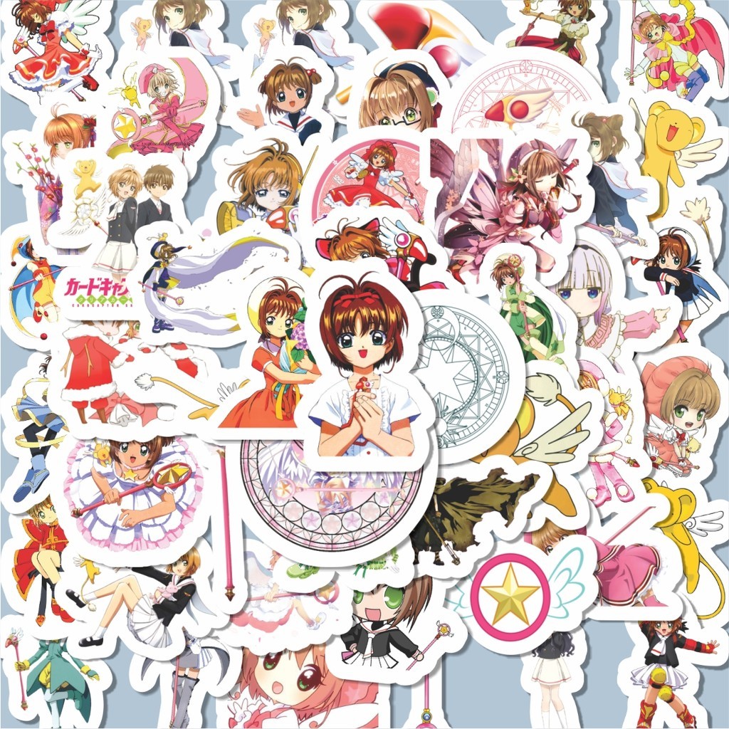 

100PCS Lucu Sticker Anime Cardcaptor Sakura Stiker Aesthetic Stiker Anti Air Stikers Berperekat Waterproof sticker decal buat Motor Helm Buku Journal Koper Casing HP Laptop Botol Minum Hadiah anak