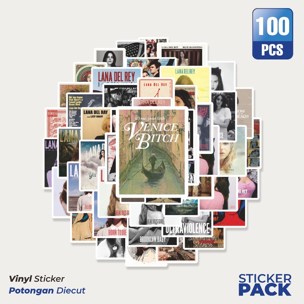 

Stiker Vinyl Stiker Album Musik Lana Del Rey Waterproof Aesthetic- Untuk Laptop, Motor, dan Helm - Paper Stationery Pack