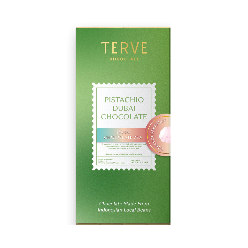 

Dark Chocolate 72% Cotton Candy with Pistachio 95 gr