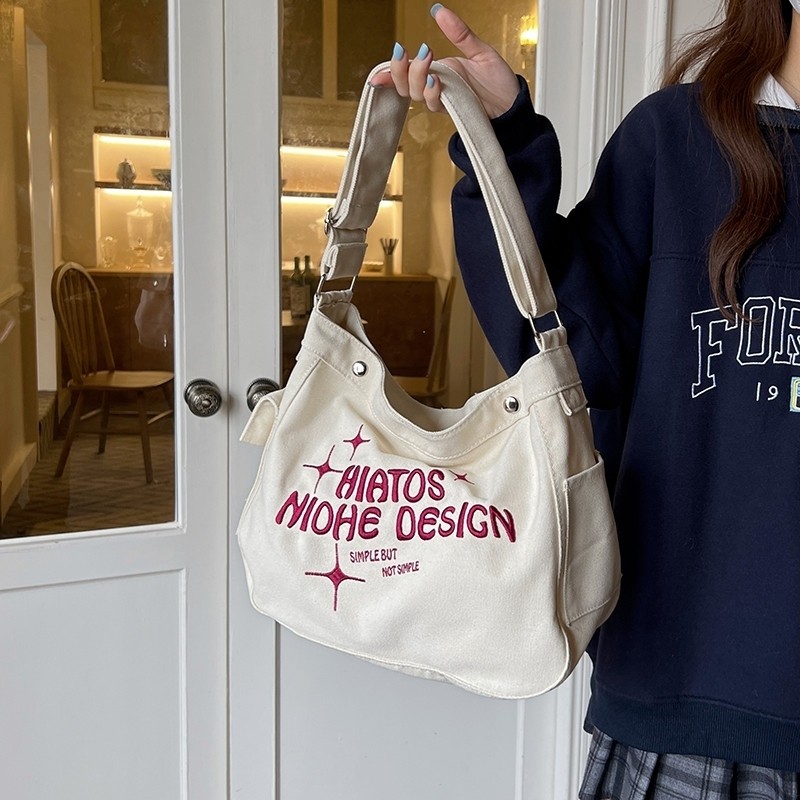 SX37 Ymeet ready import tas slempang fashion tas wanita selempang bahan kanvas tas wanita selempang 