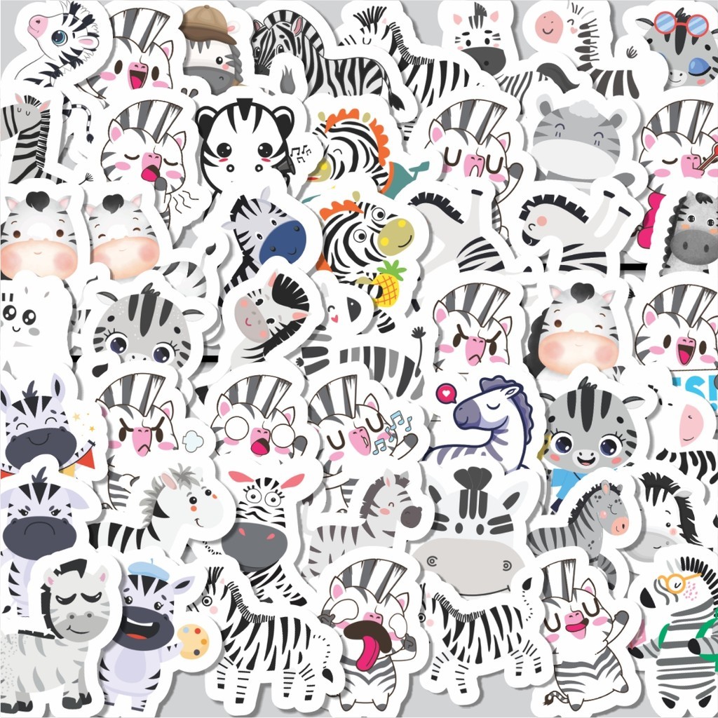 

Stiker Cutting Pack Sticker Hewan Zebra Isi 100Pcs Series Aesthetic Lucu Keren Untuk Koper Bahan Vynil