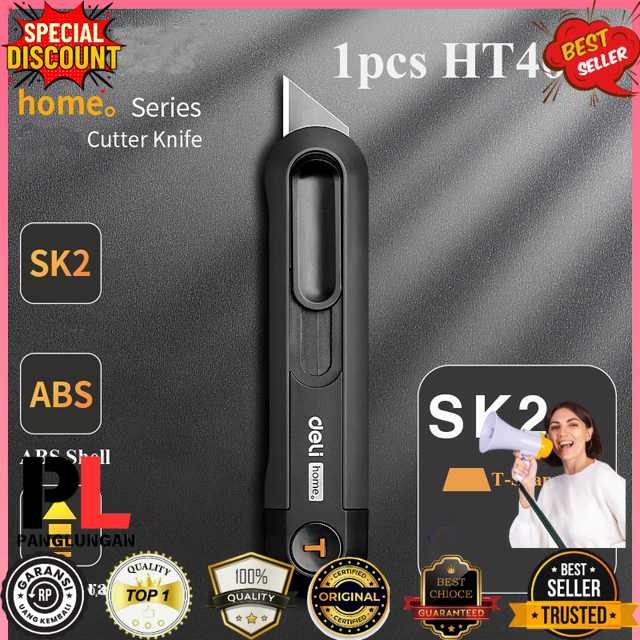 

Deli Pisau Cutter Auto Retract ABS T Shape Blade SK2 - HT4008