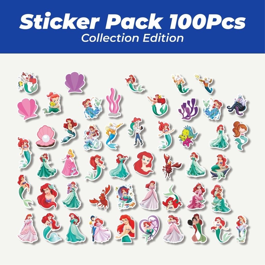 

Hot Stiker Kartun The Little Mermaid [Putri Duyung Kecil Ariel] Lucu Anti Air Stikers Berperekat Waterproof Sticker Decal Buat Motor Helm Buku Journal Koper Casing HP Laptop Botol Minum