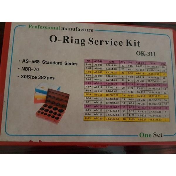 O Ring Set / O Ring Kit Set / Seal Kit / Sil Kit Ok-311 Inchi(Tebal)