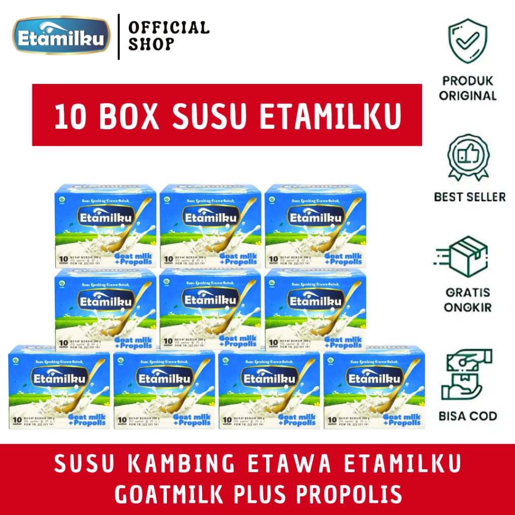 

ETAMILKU - 10 BOX Susu Kambing Etawa Bubuk Atasi Masalah Pernafasan dan Nyeri Sendi - Paket Reseller