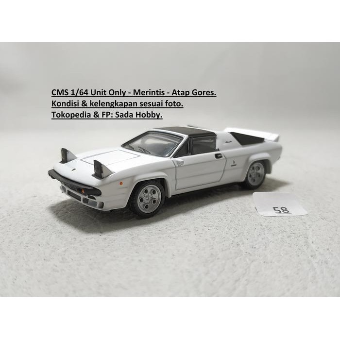 IP3... Diecast CMS Lamborghini Silhoutte Putih 1/64 Loose 2ND