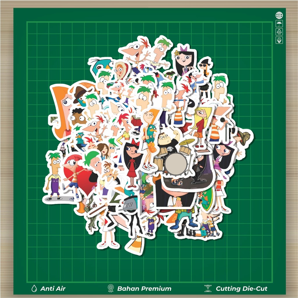 

HOT 50 PCS STIKER Sticker Kartun Phineas And Ferb Sticker Stiker Fashion Cars Decal Dingin Kartu Album Custom Vinyl Anti Air- Sticker Aesthetic Buku Journal Koper Casing HP Tablet Laptop Helm Motor Botol Minum