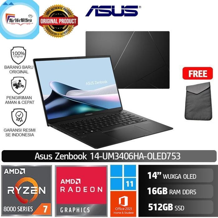 Asus UM3406HA OLED753 R7 8840HS/16GB/512GB SSD/14" WUXGA/W11 Zenbook 14
