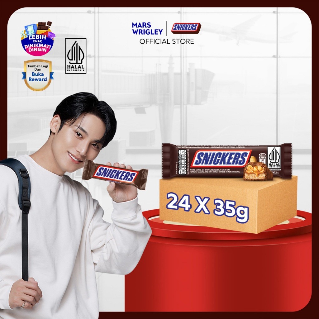 

Snickers Peanut Original 35gr X24 - Rasa Sempurna, Energi Tahan Lama