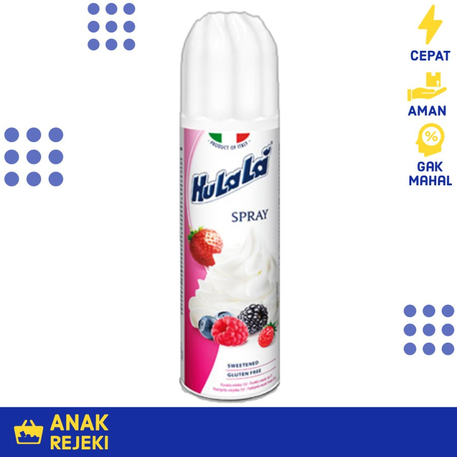 

Hulala Whip Cream Spray Aerosol 250g - Whipped Cream Dessert Cake Whipping Cream