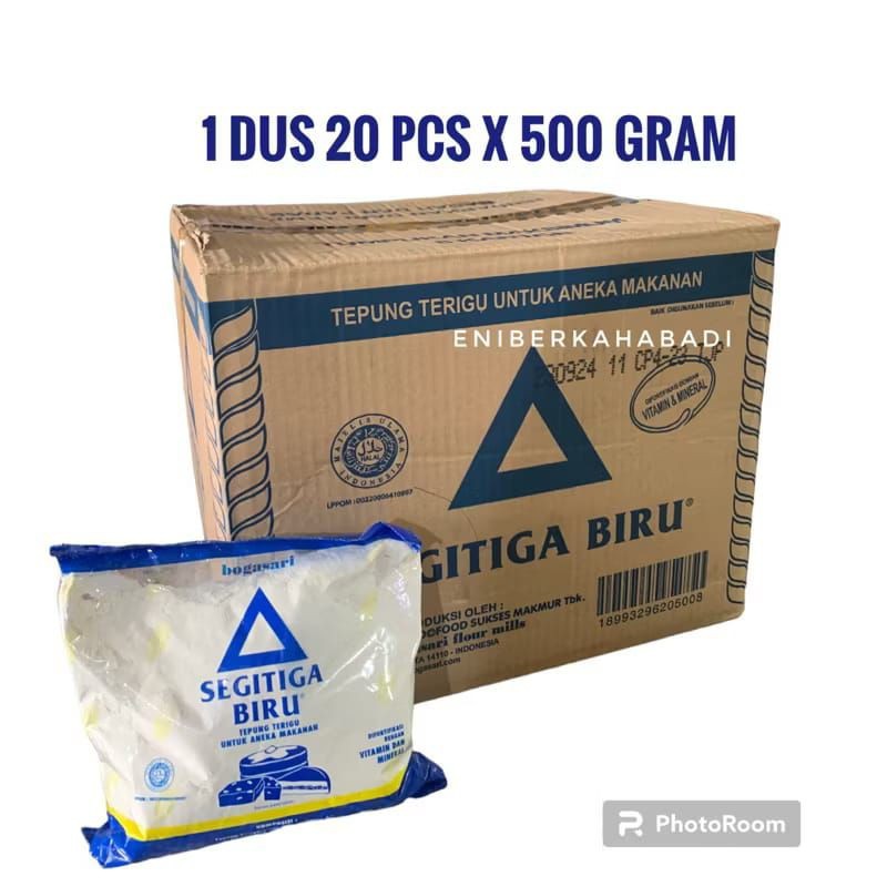 

New TEPUNG TERIGU SEGITIGA BIRU 1 DUS // 500Gram // 20PcsPremium