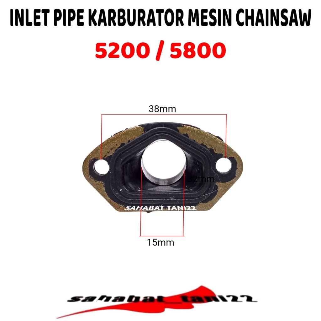 Inlet Pipe Karburator Chainsaw 5200 5800 Inlet Sambungan Karburator Chainsaw Simso Senso Mini 5200 5
