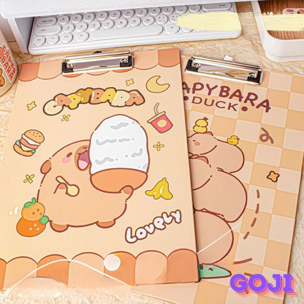 

GOJI Papan Ujian Clipboard Papan Jalan Capybara Aesthetic A4 Estetik Full Color Bahan Tebal Lucu MO