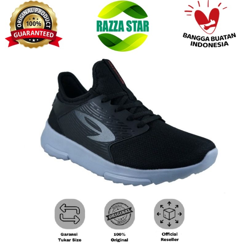 910 NINETEN  KIVA - HITAM/ ABU KUNING SEPATU LARI TERMURAH ORIGINAL