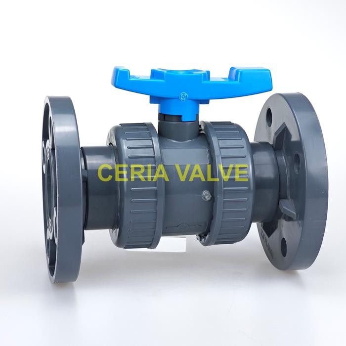 Ball Valve PVC 2'' Inchi True Union Flange / Ball Valve PVC 2'' Doble Watermur Flange