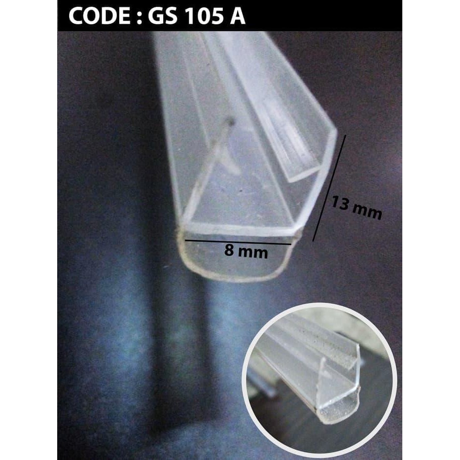 

Glass Door Seal GS105a 135degree 8mm x 2,2M / door seal
