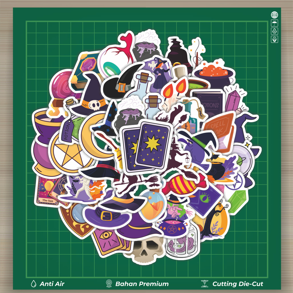 

HOT 50 PCS STIKER Stiker Kartun Witch Stiker Fashion Cars Decal Dingin Kartu Album Custom Vinyl Anti Air- Sticker Aesthetic Buku Journal Koper Casing HP Tablet Laptop Helm Motor Botol Minum