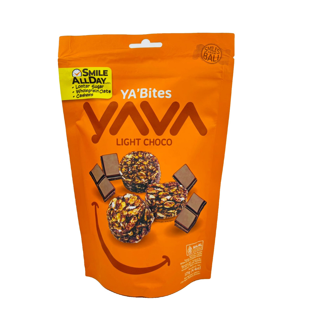 

Yava Ya'Bites Light Choco 125Gr Kipang Oats Dengan Kacang Mede Rasa Cokelat