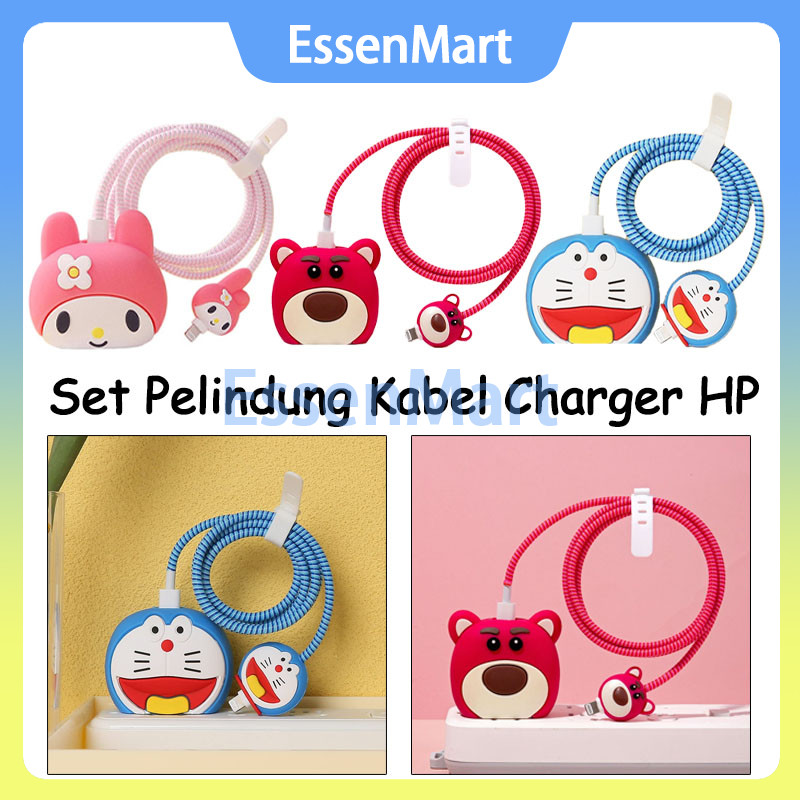Set 4 In 1 Cover Charger HP Ins / Set Pelindung Kabel Charger HP / Set Pelindung Kabel