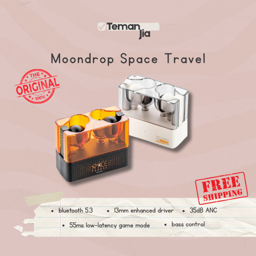 Moondrop Space Travel & Moondrop Block ANC Dynamic Driver TWS True Wireless Earphones - Hitam