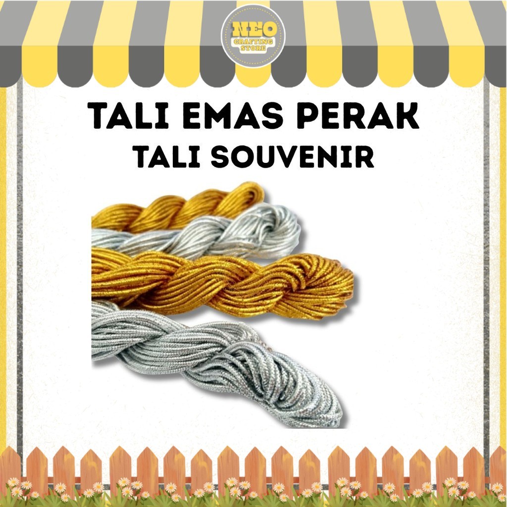 Tali Souvenir Emas Perak / Benang Emas Souvenir / Tali Emas