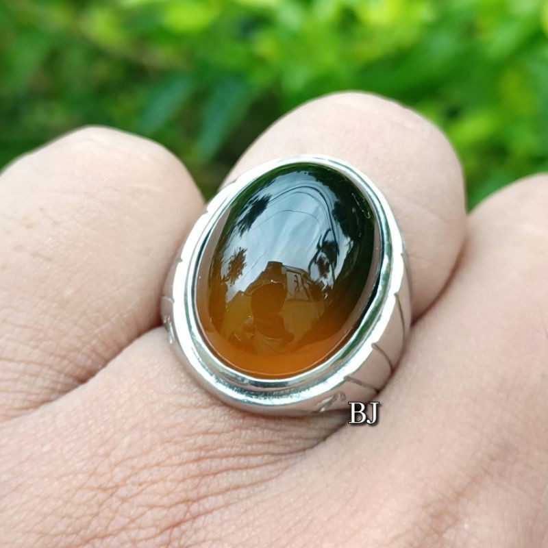 CINCIN BATU AKIK EDONG PANCAWARNA RING TITANIUM