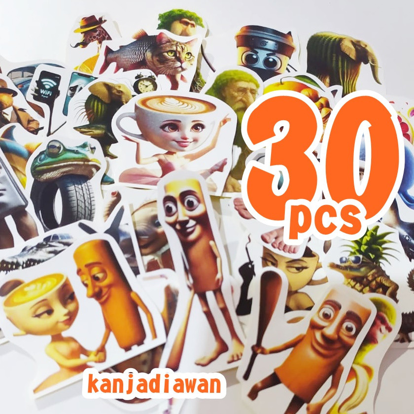 

STIKER ANOMALI ITALIAN BRAINROAT 30 PC Sticker Viral Tung Tung Sahur Balerina Cappucino