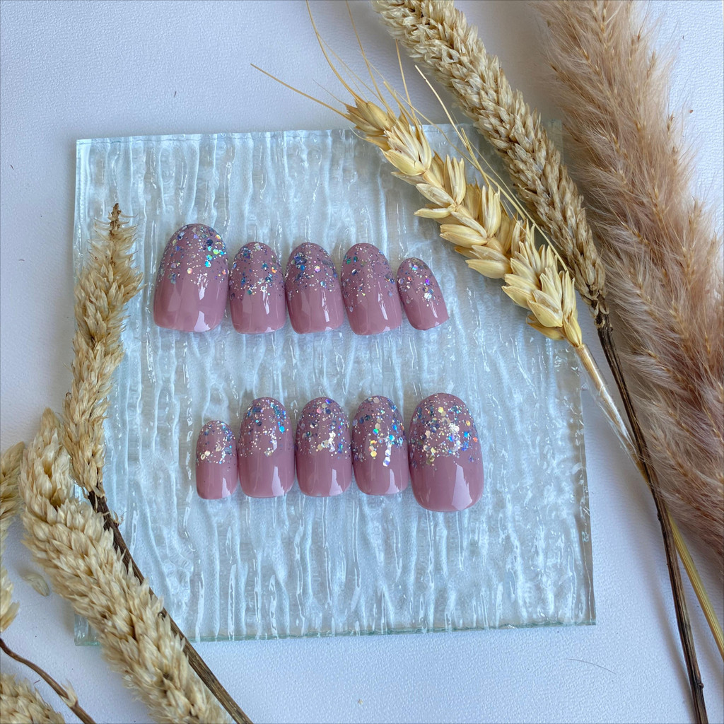 FREE LEM - Nail art kuku palsu + lem warna mauve| Kuku palsu murah| Kuku nail art palsu + lem| Kuku 