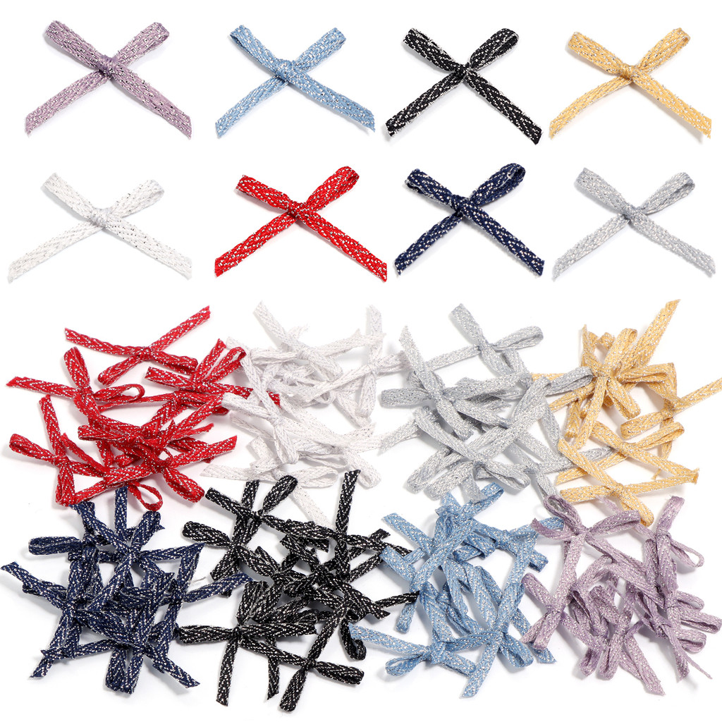 

50pcs Mini Bow Ribbon Tie Satin Ribbon Bow Flower for DIY Craft Handwork Bowties Hair Clip Party Gift Clothes Decoration