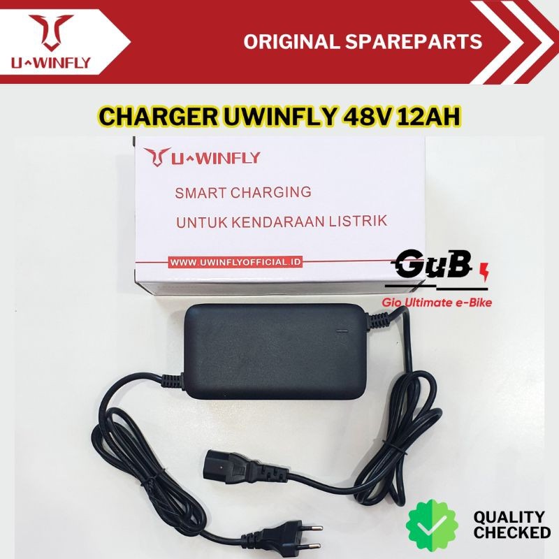 Charger Sepeda Listrik Uwinfly 48V 12AH Original / Cas Uwinfly Ebike 48V 12AH