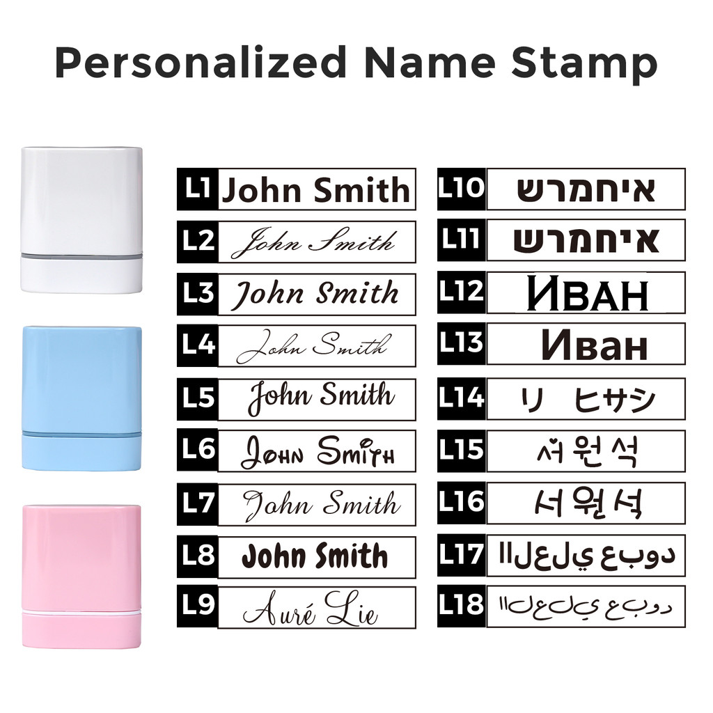 

Personalized Kid Name Brand Compa Name Logo Teacher Ink Stamp For School Student Signature Selfing-Inking Letter Stamp