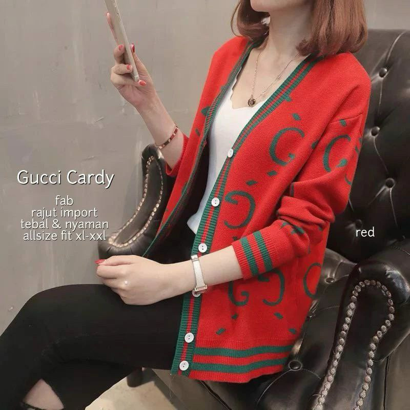Gucci Cardi Cardigan Rajut Tebal Premium