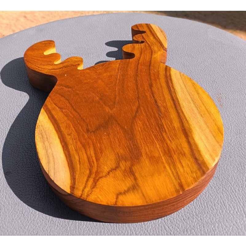 piring makan motif Rusa kayu jati lucu piring makan anak