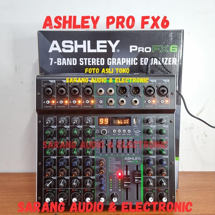 Mixer Audio ASHLEY Pro FX6 Original 6 Channel ProFX6 Pro FX 6 PRO-FX6