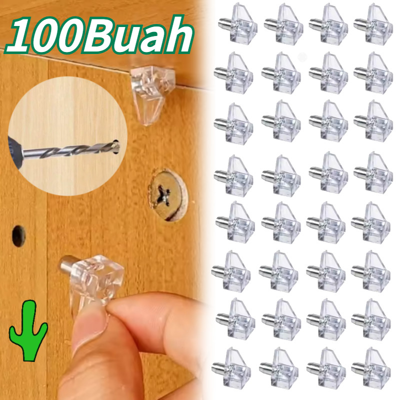 100pcs Bracket Siku Penyangga Rak Kleman Penyangga Ambalan Lemari Rak Penahan