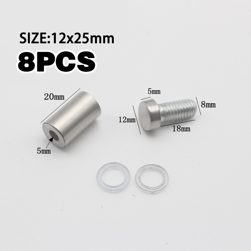 FX Pen Iklan Baut Akrilik 12*25mm Stainless Steel Kaca Akrilik Sign Board Baut Poster Dinding