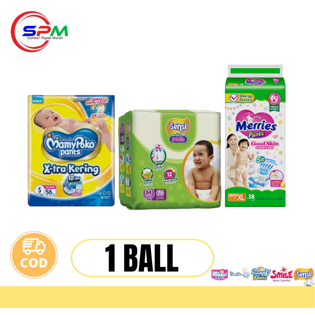 MAMYPOKO POPOK BAYI JUMBO ALL MERK PAKET 1 BALL SPM