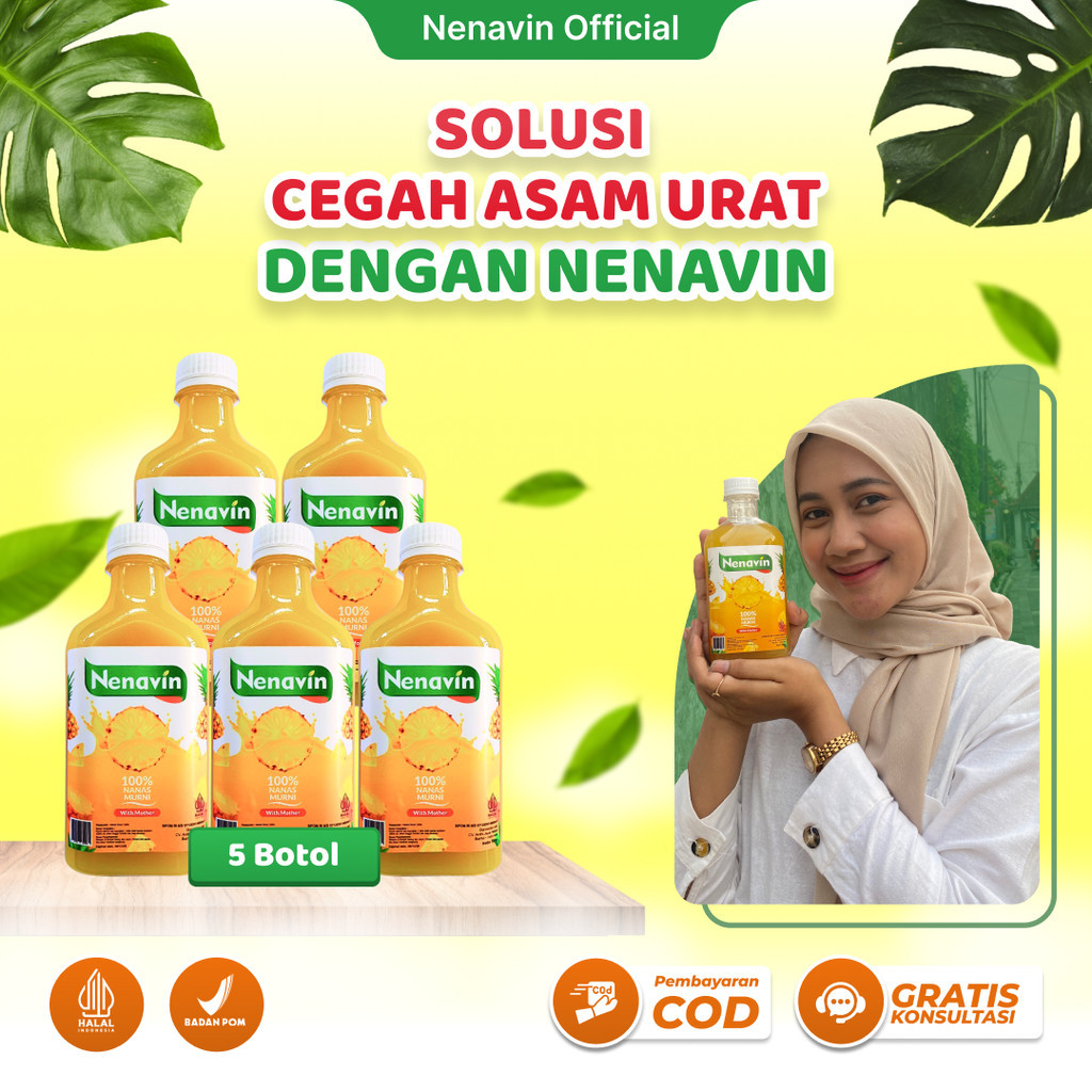 

Nenavin Cuka Nanas Original 5 Botol Solusi Asam Urat BPOM